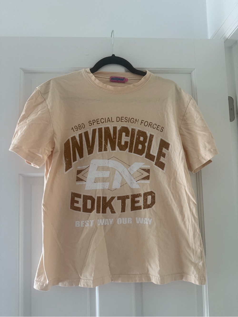 Invincible Edikted Beige Graphic Tee Shirt